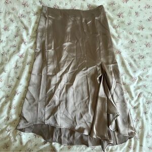 Zara Asymmetric Satin Ruffle Skirt